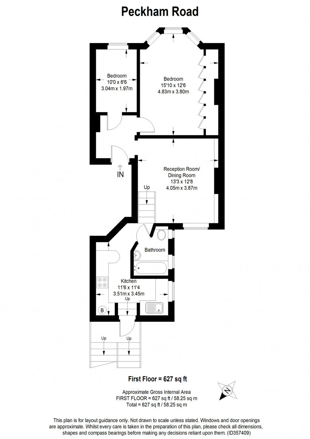 First Floor Flat, Peckham Road, Camberwell, London floorplan