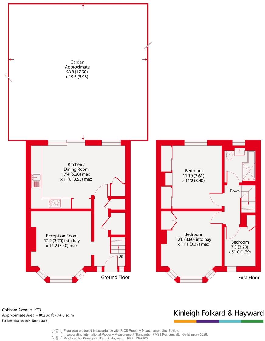 Cobham Avenue, New Malden, Surrey, KT3 floorplan