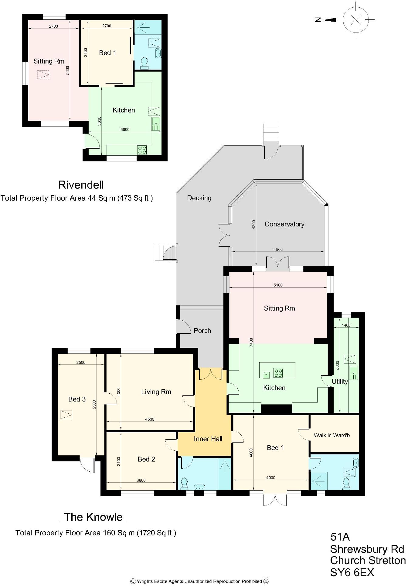 The Knowle and Rivendell 51a Shrewsbury Road, Church Stretton, Shropshire, SY6 floorplan