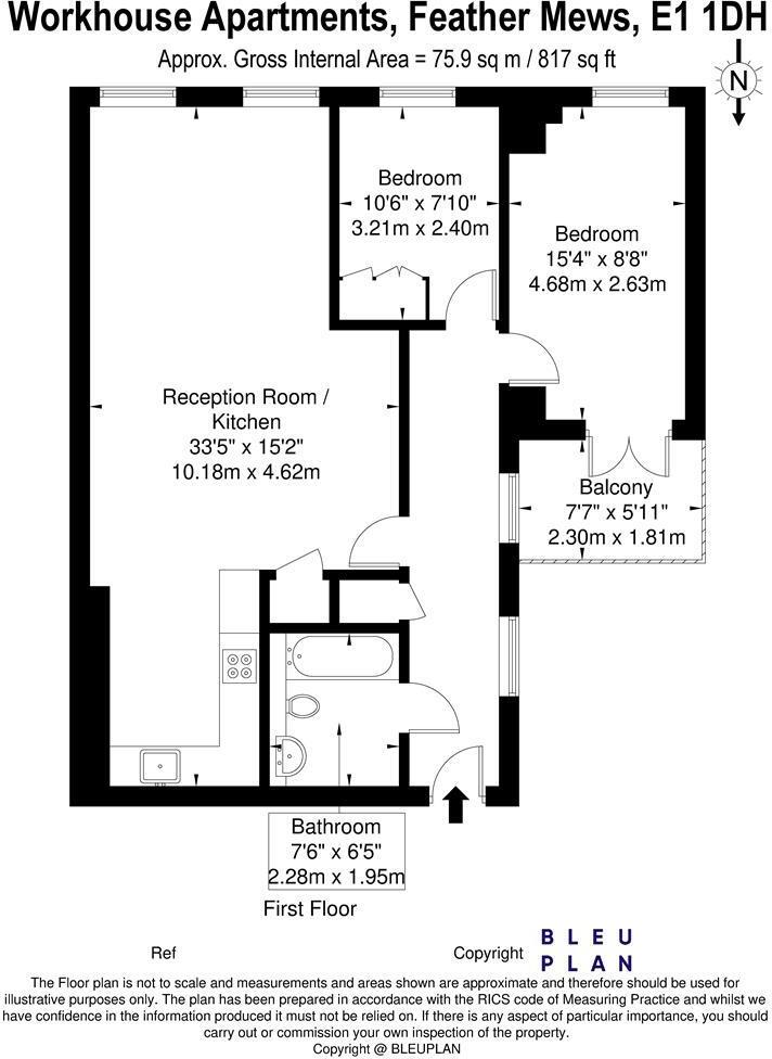 Workhouse Apartments, Feather Mews, Whitechapel E1 floorplan