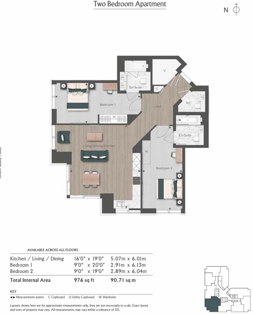 Harcourt Tower, 67 Marsh Wall, London E14 floorplan