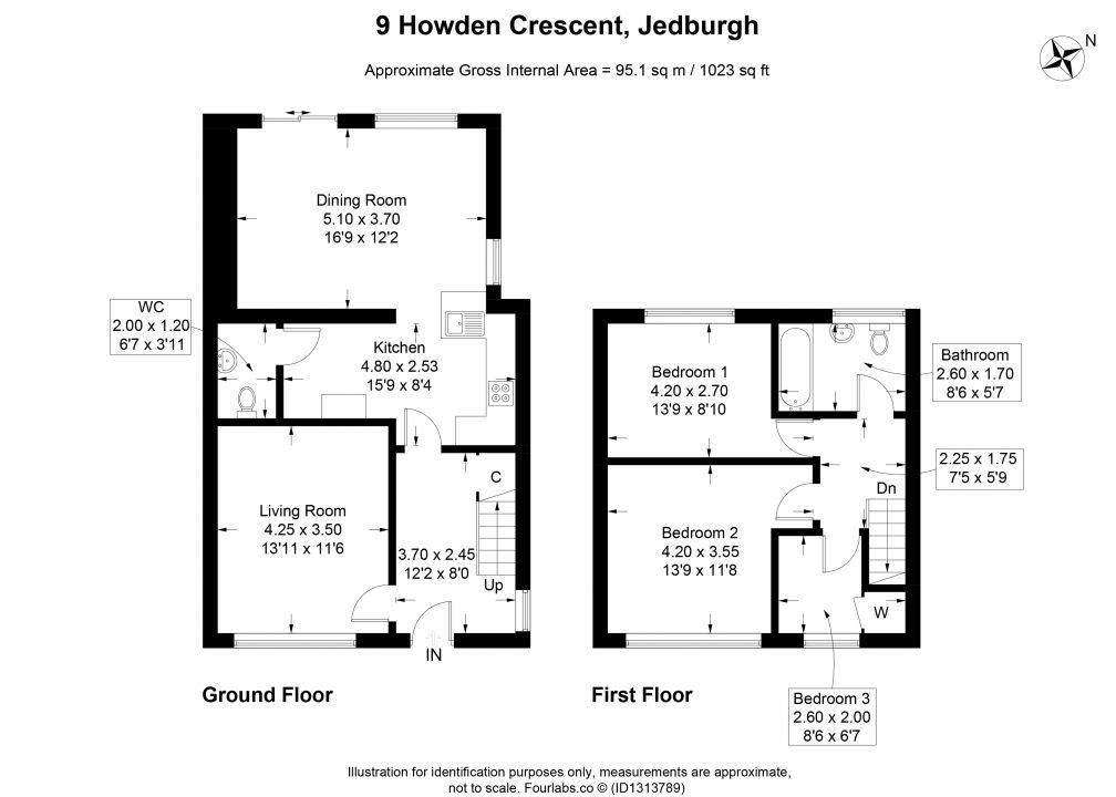 9 Howden Crescent, Jedburgh, TD8 6JY floorplan