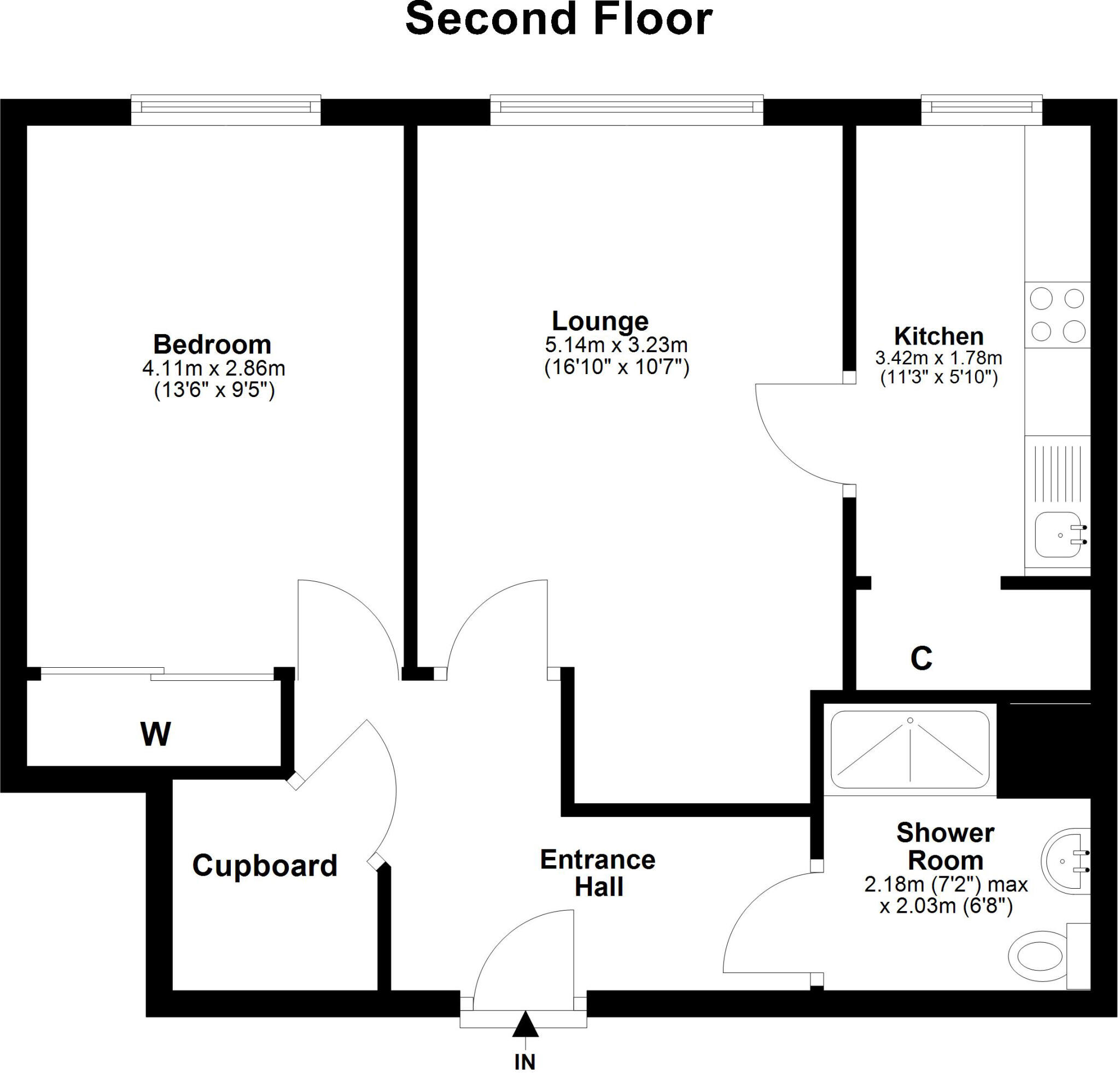 91/24 Henderson Row, Edinburgh, EH3 floorplan