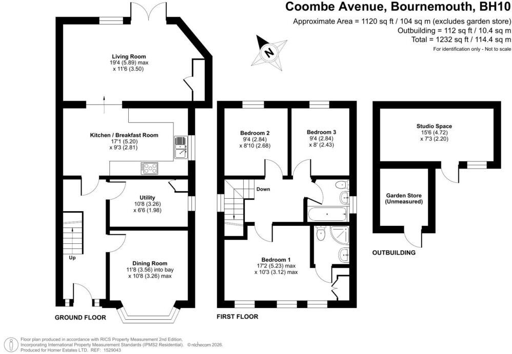 Coombe Avenue, Bournemouth, BH10 floorplan