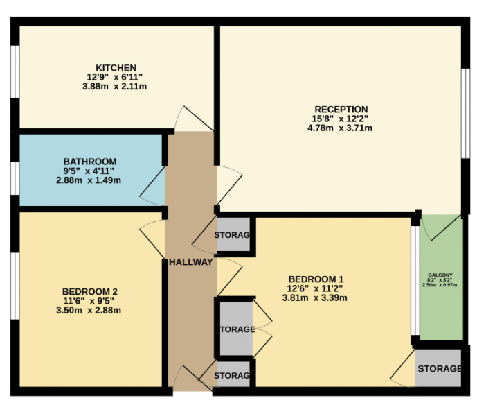 /2 57 Kinnell Path, Glasgow floorplan
