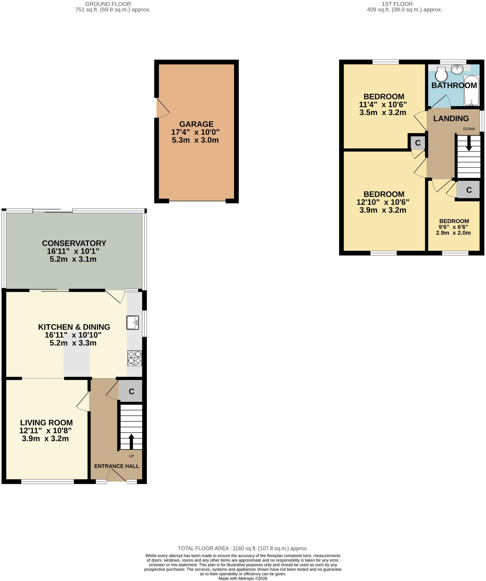 French Close, Pershore, Worcestershire, WR10 1QQ floorplan