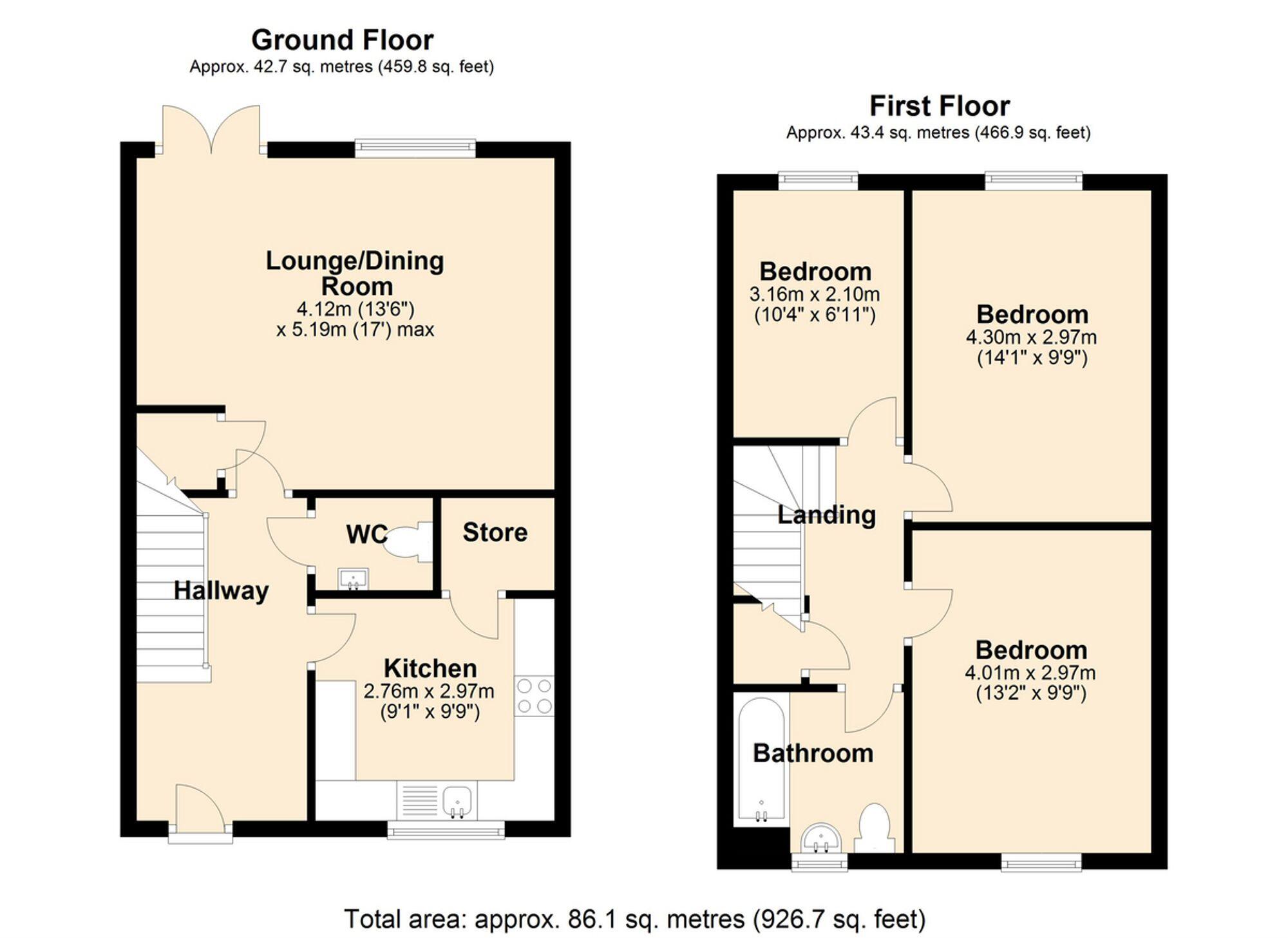 Beeley Close, North Wingfield, S42 floorplan