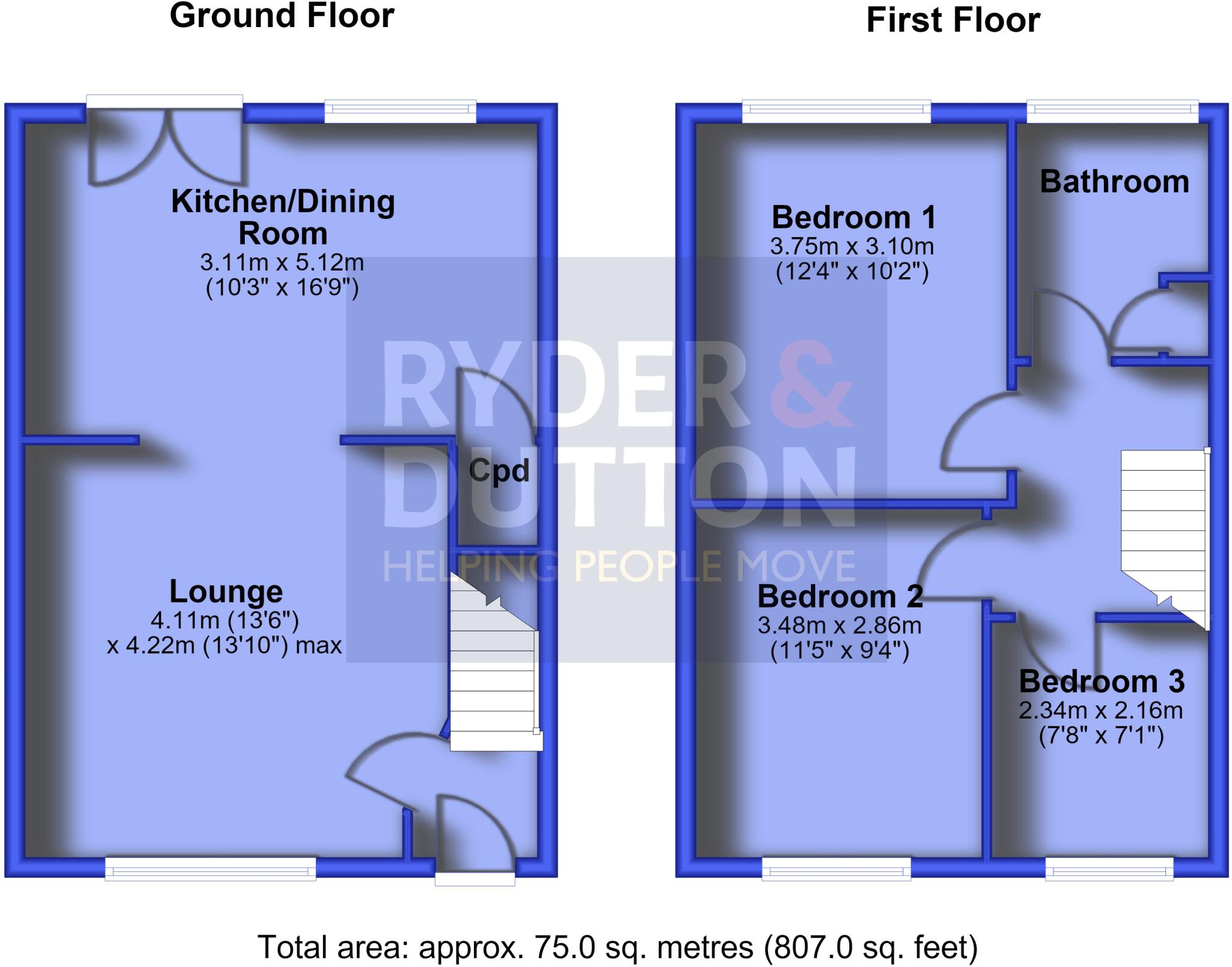 Highlands, Royton, Oldham, Greater Manchester, OL2 floorplan