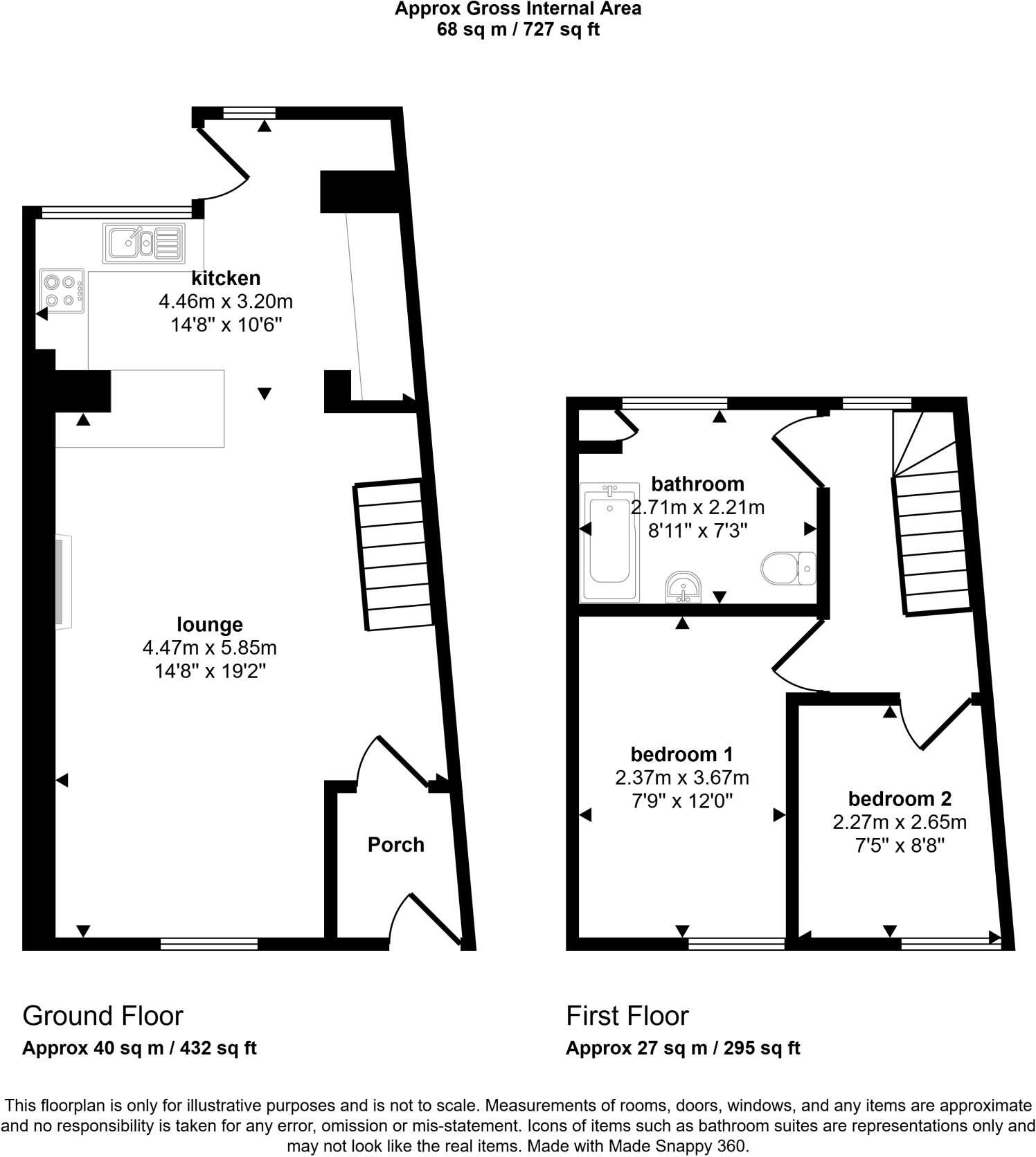 Painters Row, Treherbert, Treorchy, Rhondda Cynon Taff. CF42 5AU floorplan