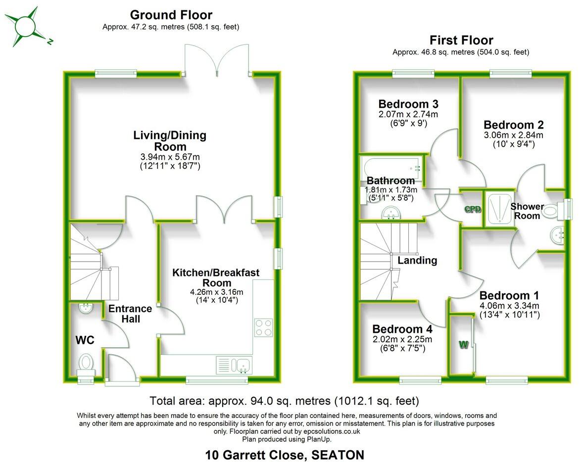 Garrett Close, Seaton, Devon, EX12 floorplan
