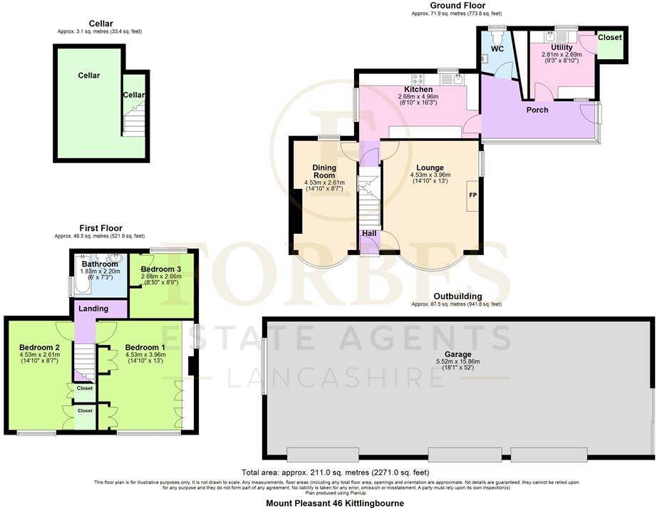 Mount Pleasant, KIttlingbourne Brow, Higher Walton, Preston, PR5 floorplan
