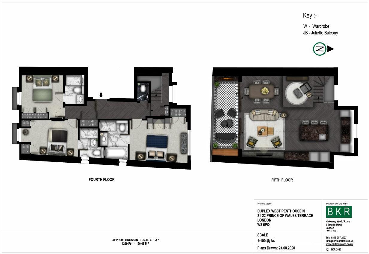 Penthouse, Prince of Wales Terrace, Kensington, W8 floorplan