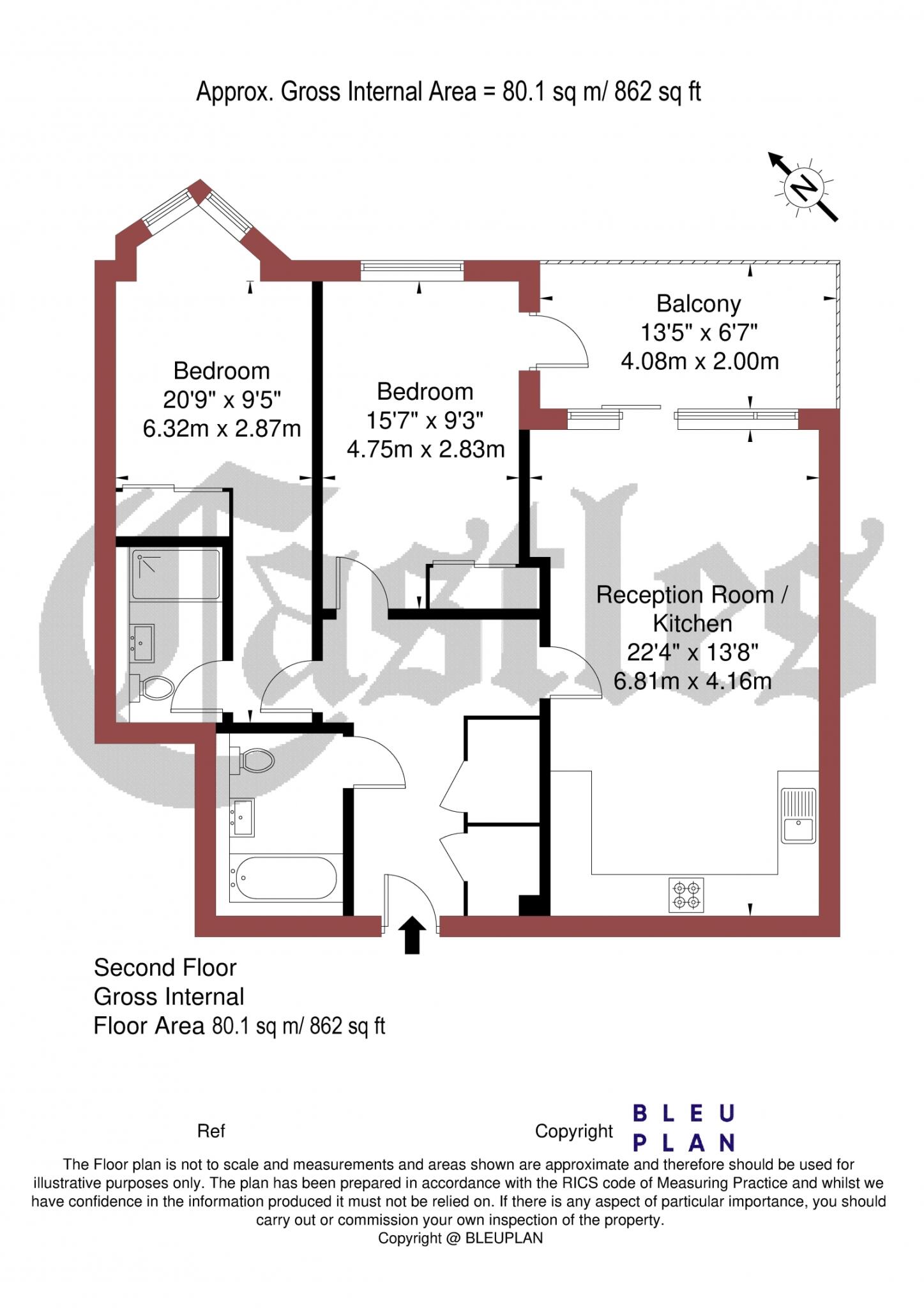 Berkeley House, Tottenham Lane, Crouch End, N8 floorplan