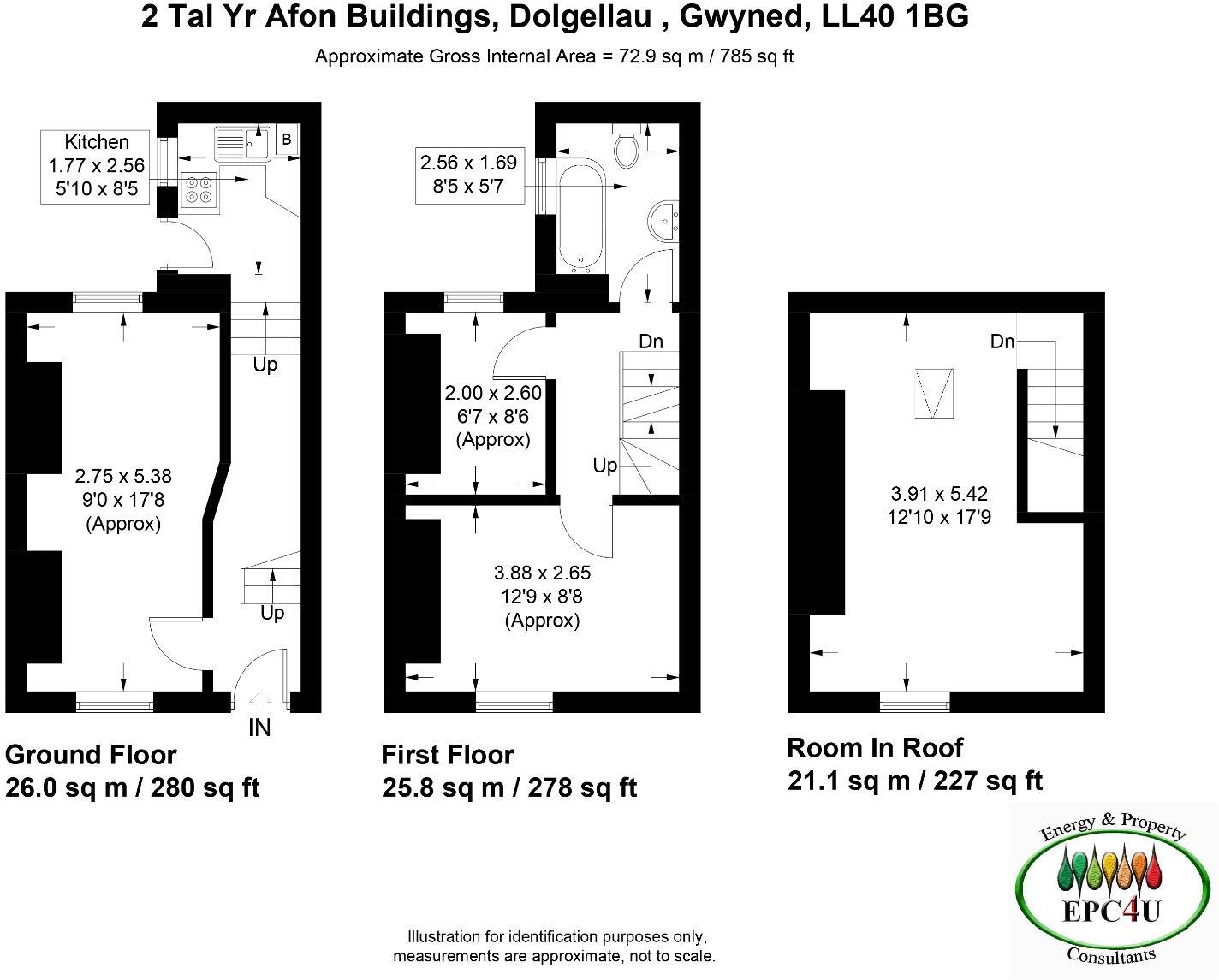 2 Tal Yr Afon Buildings, Dolgellau, LL40 1BG floorplan