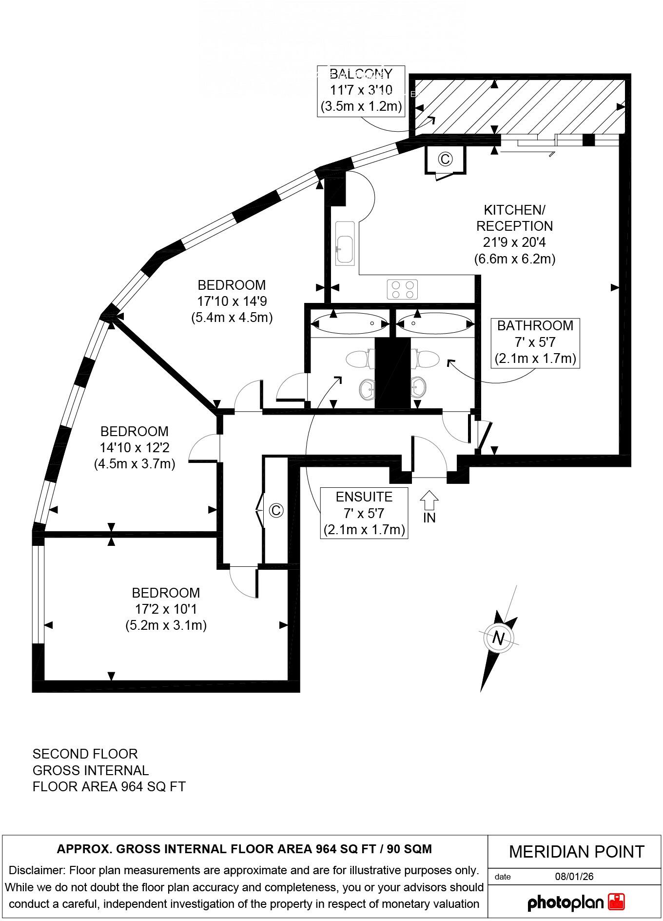 Apartment Meridian Point, London, SE8 floorplan