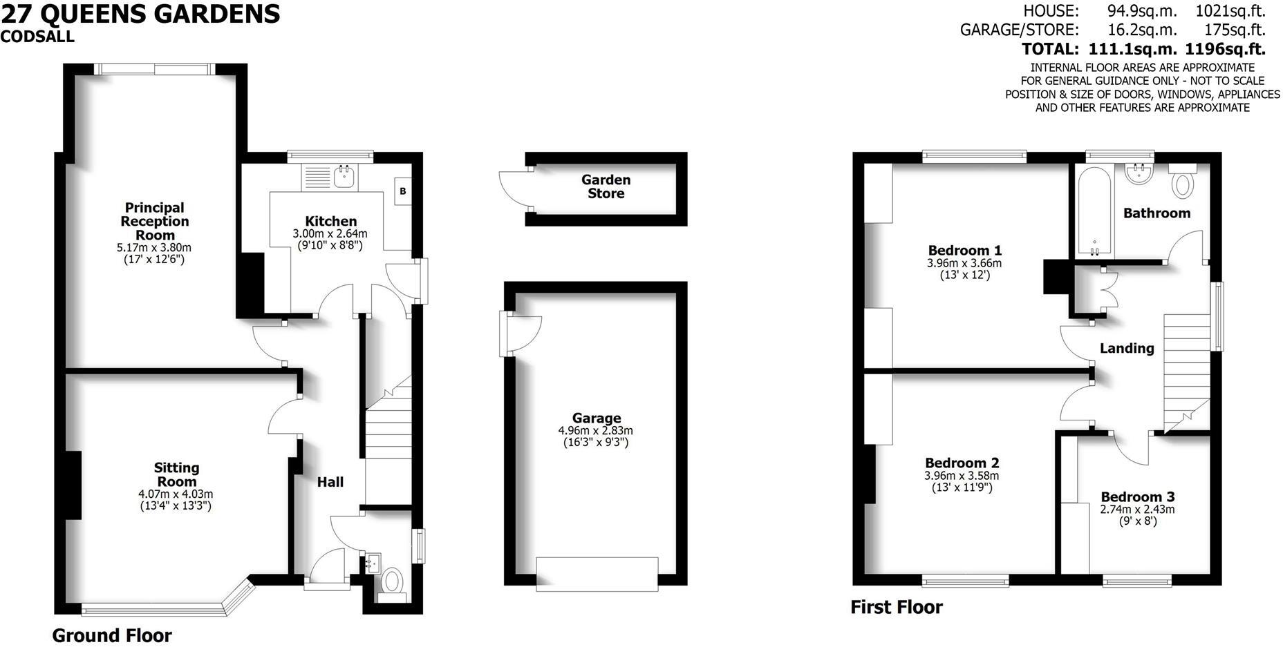 27 Queens Gardens, Codsall, Wolverhampton, WV8 2EP floorplan