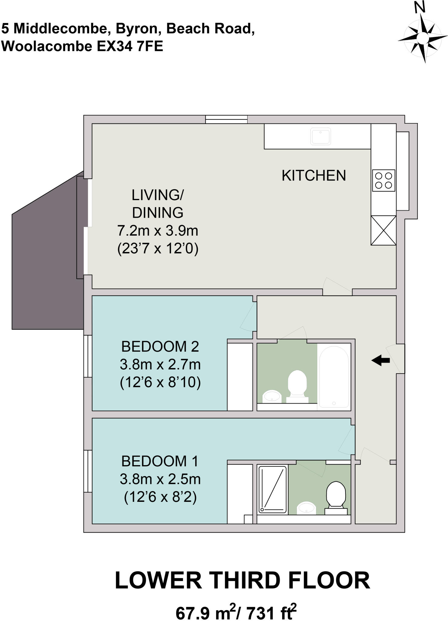 Beach Road, Woolacombe, Devon, EX34 floorplan