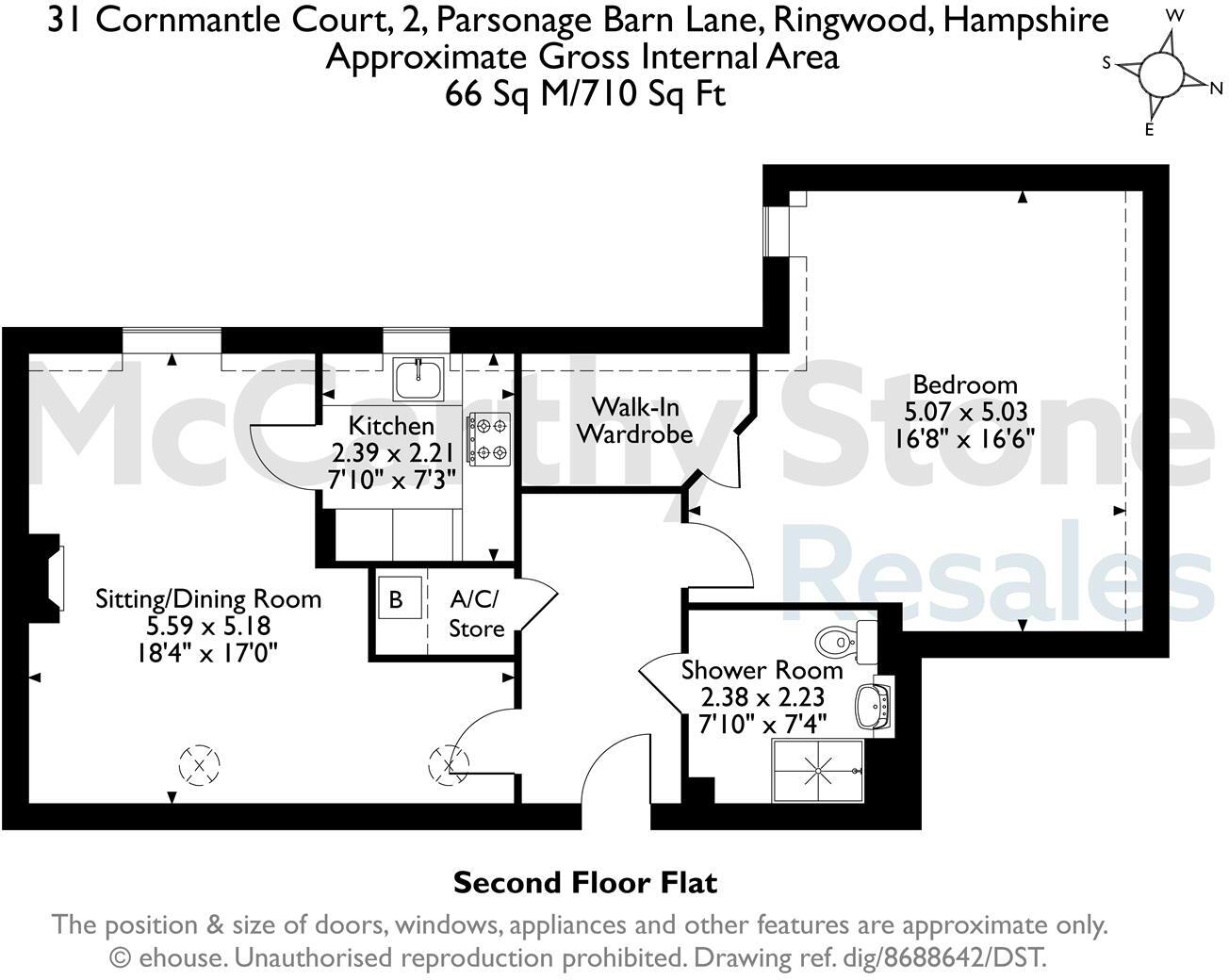 Cornmantle Court, Parsonage Barn Lane, Ringwood, Hampshire, BH24  1WJ floorplan