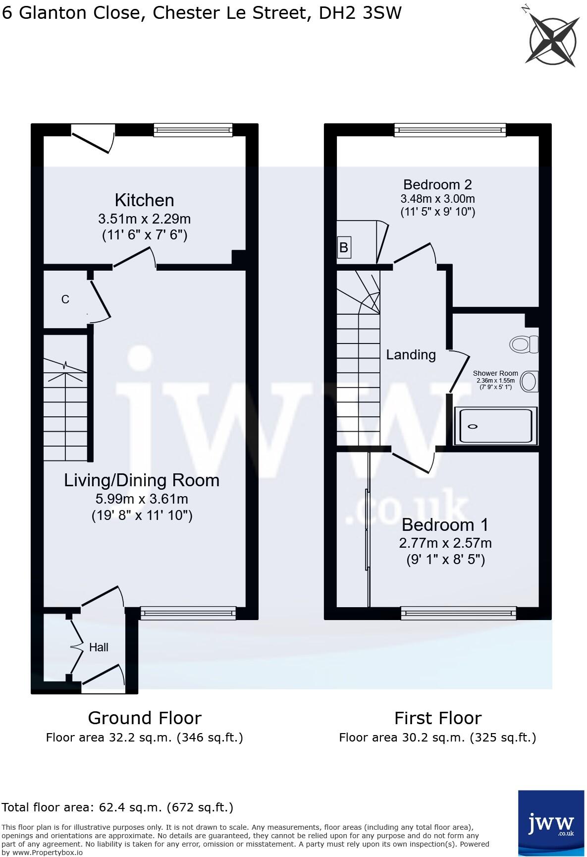 Glanton Close, Chester Le Street, County Durham, DH2 floorplan