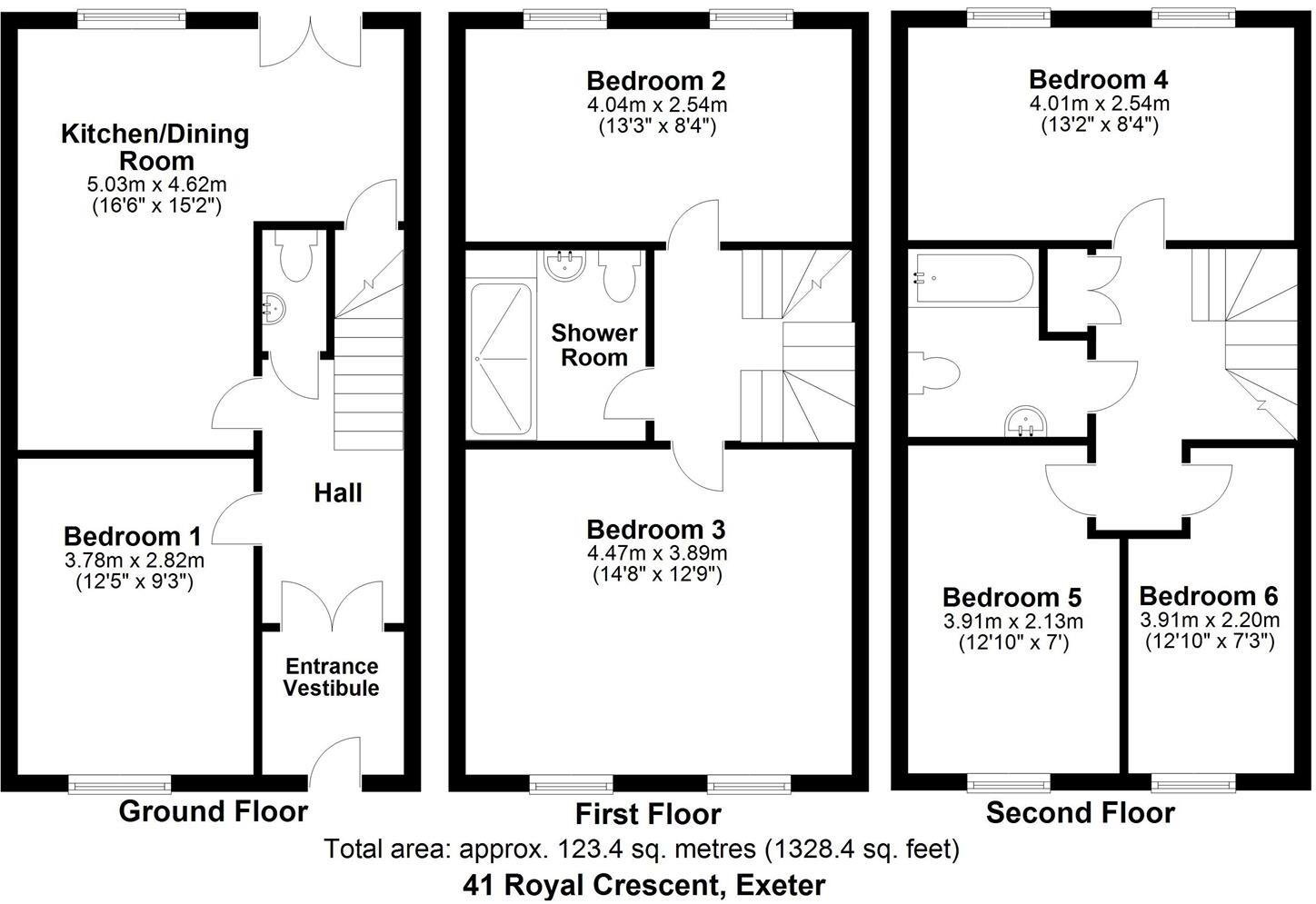 Royal Crescent, Exeter floorplan