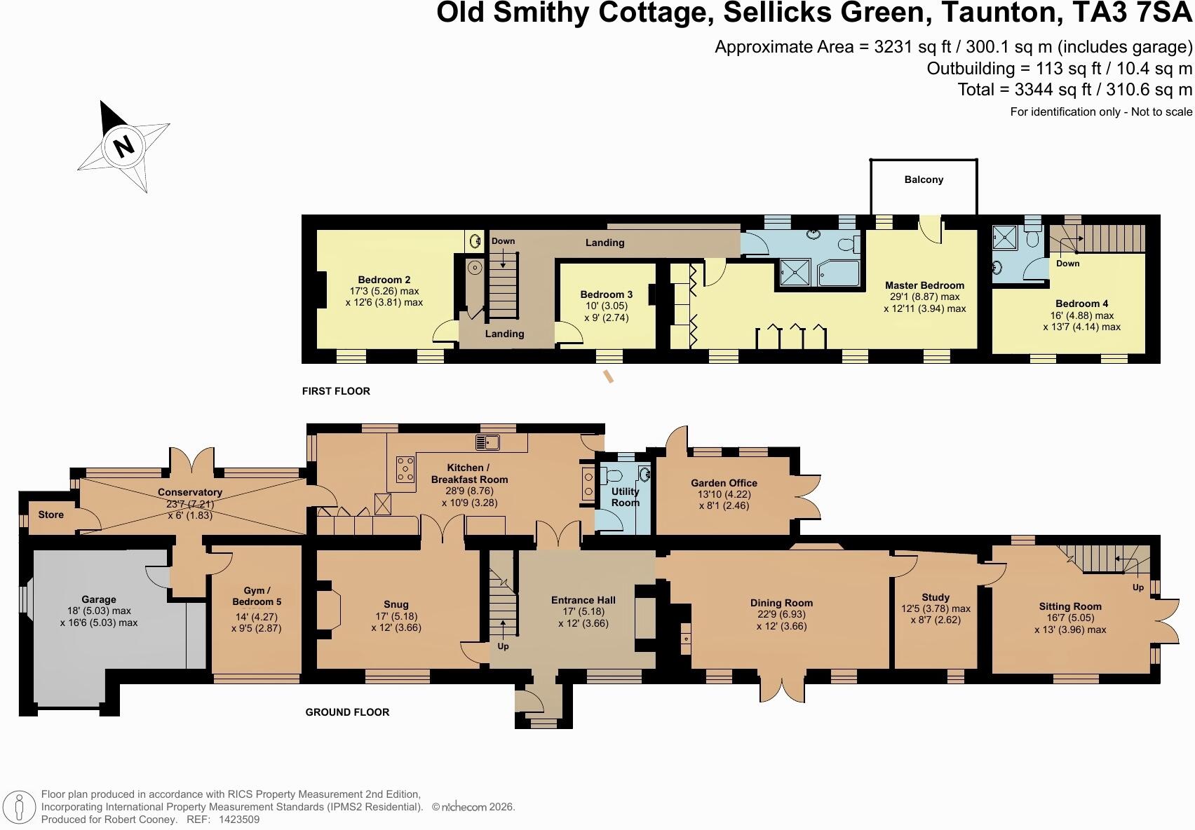 Sellicks Green, Blagdon Hill  0.5 Acre floorplan