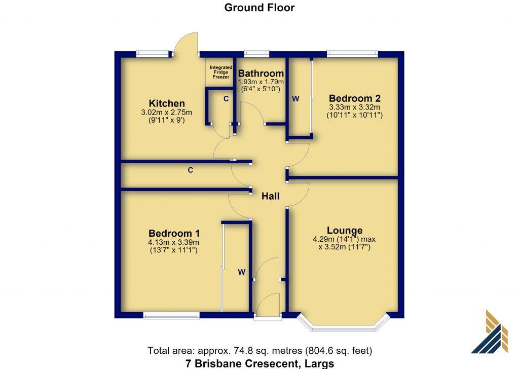 7 Brisbane Crescent, Largs, KA30 8QS floorplan