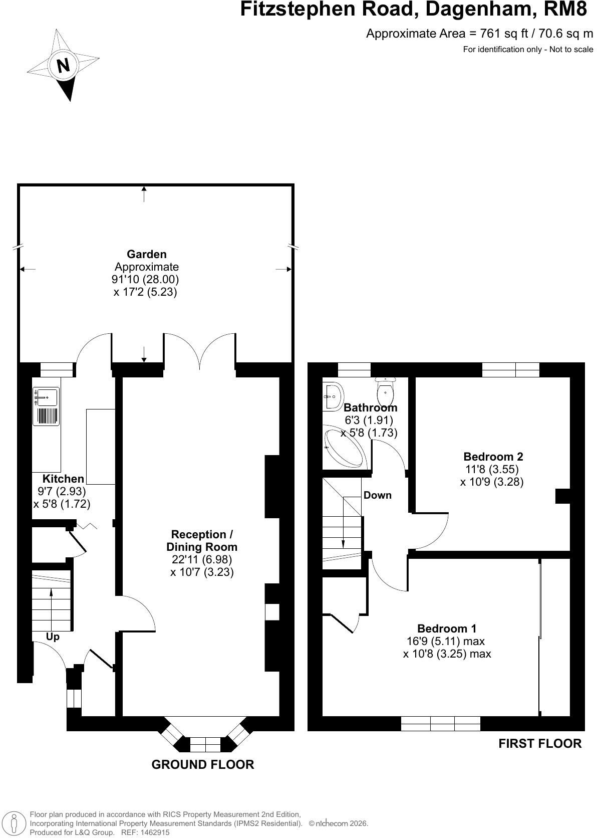 Fitzstephen Road, Dagenham, RM8 2YP floorplan