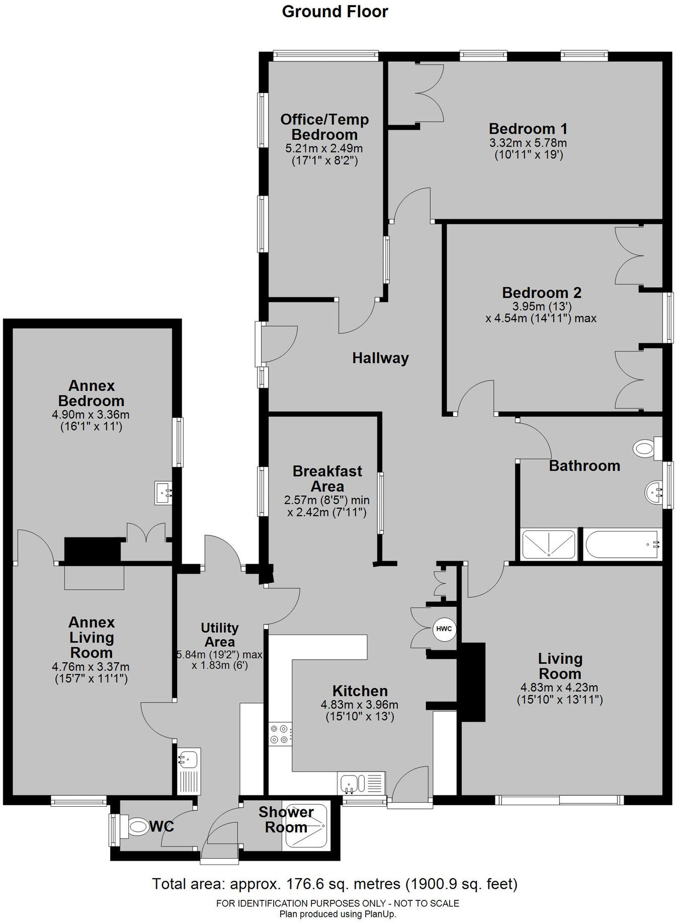 Canon Pyon, Hereford, HR4 - bungalow with 1 bed annexe floorplan