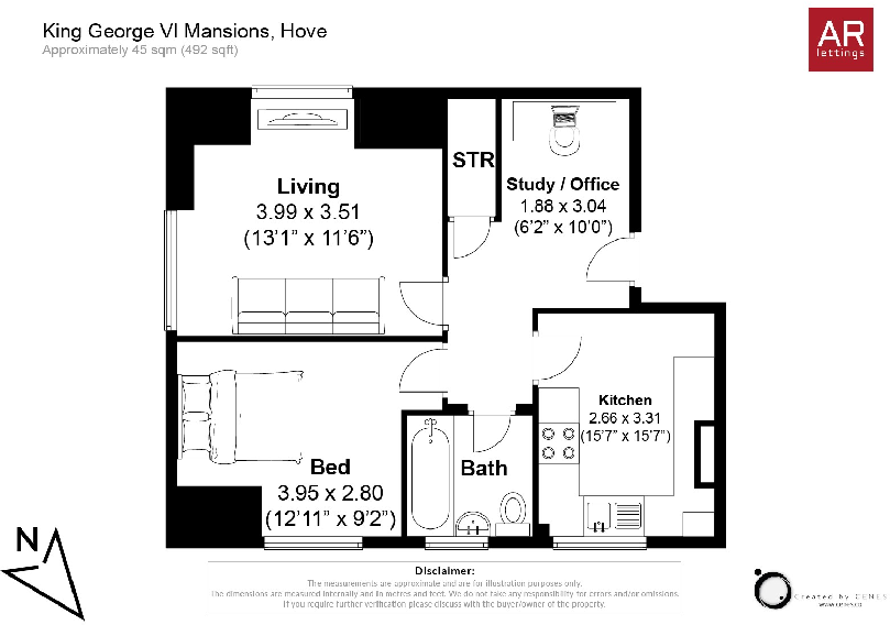 King George Vi Mansions, Court Farm Road, Hove, East Sussex, BN3 floorplan