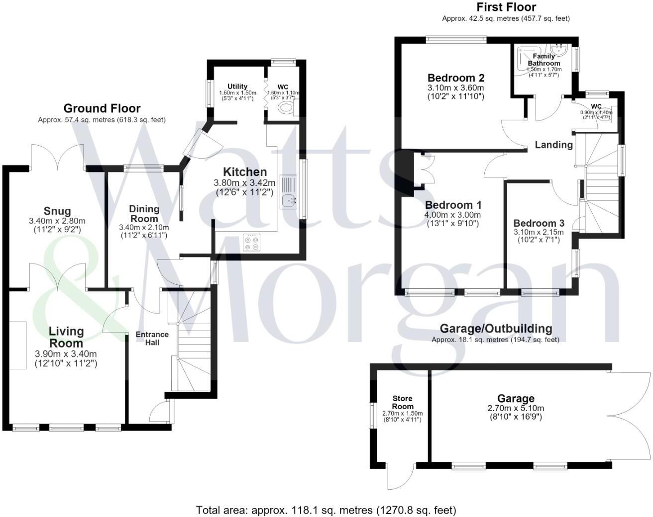 Brynteg Avenue, Pyle, Bridgend County Borough, CF33 6BB floorplan
