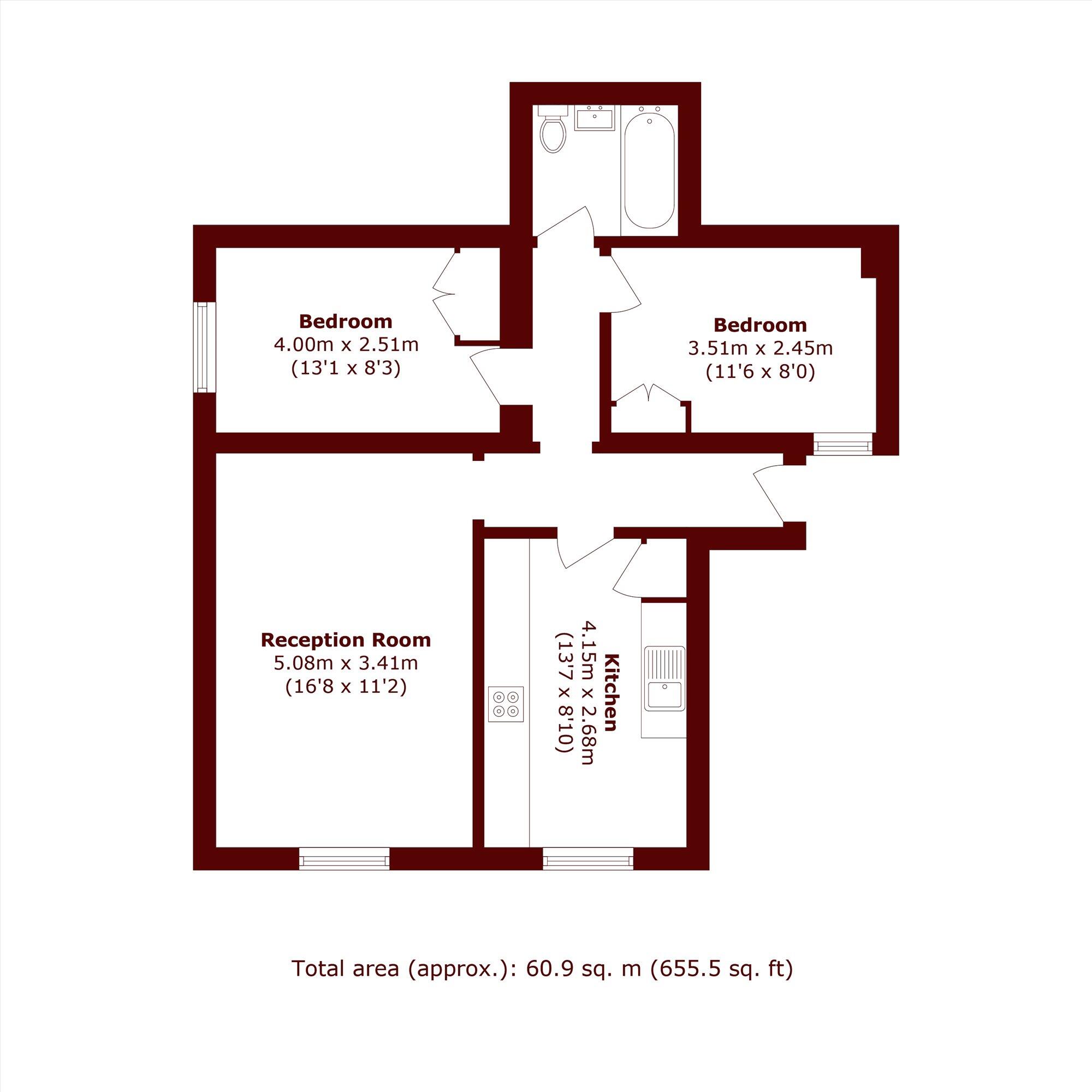 Northbourne Road, Clapham floorplan
