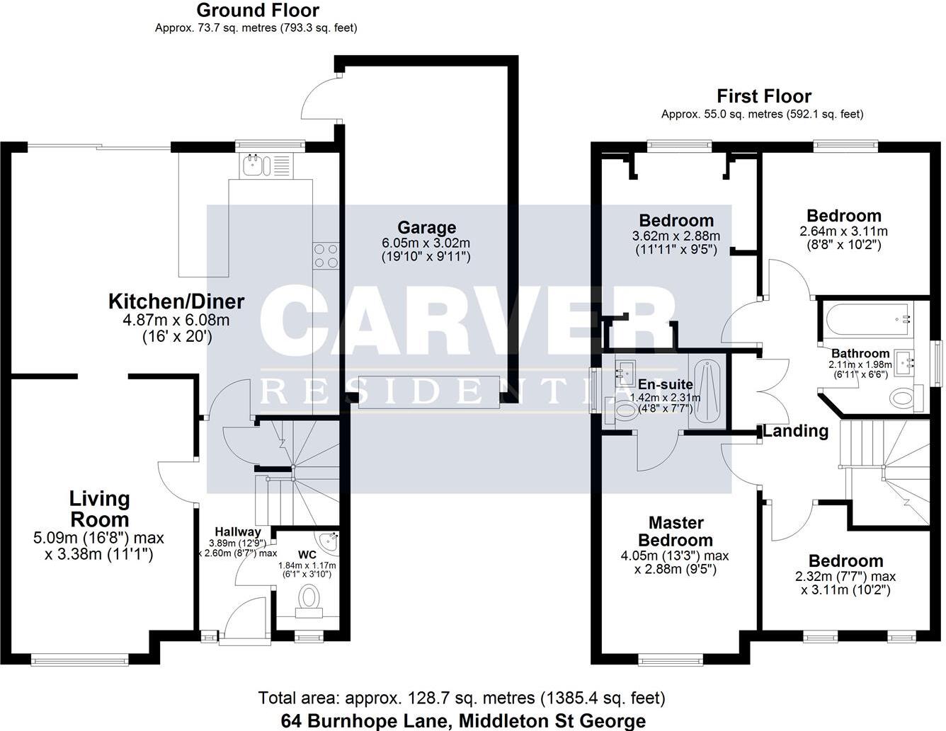 Burnhope Lane, Middleton St. George, Darlington floorplan