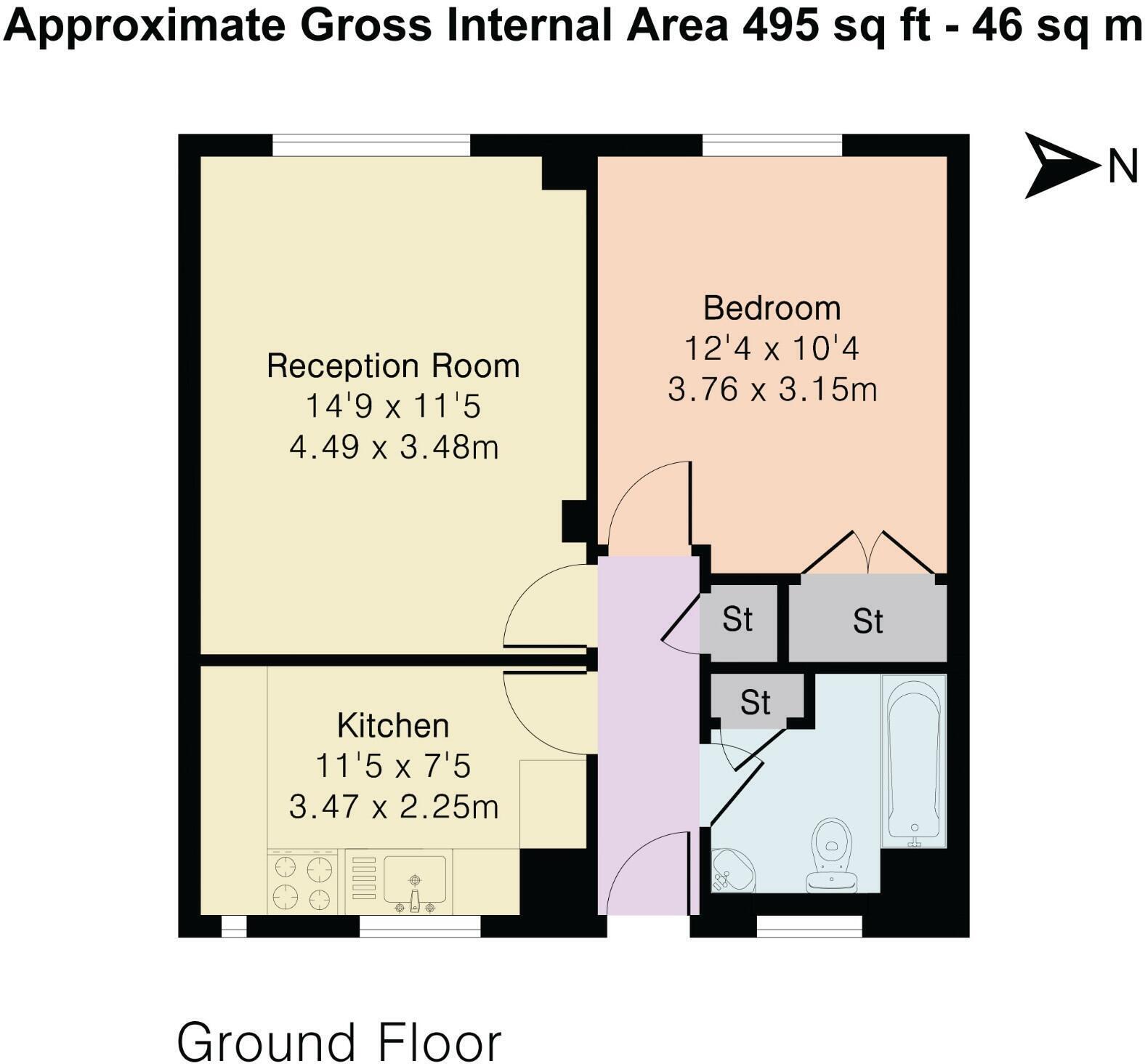 Flat 4, Witley House, Redlands Way, London, Greater London SW2 3LR floorplan