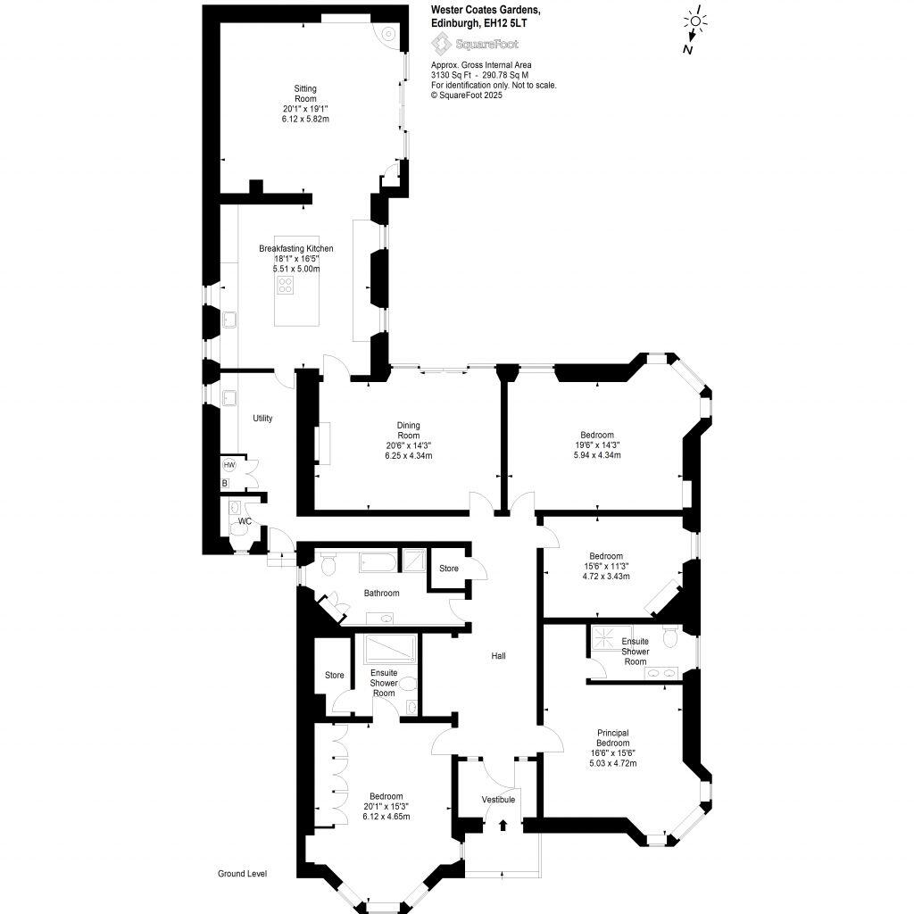 5 Wester Coates Gardens, EDINBURGH, EH12 5LT floorplan