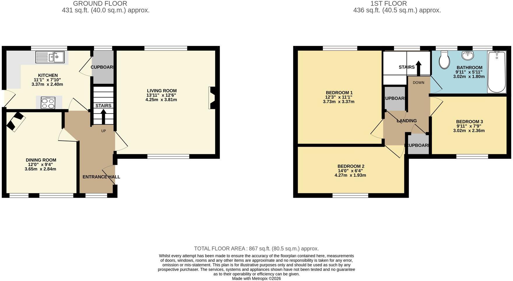 Clent Avenue, Kidderminster, DY11 floorplan