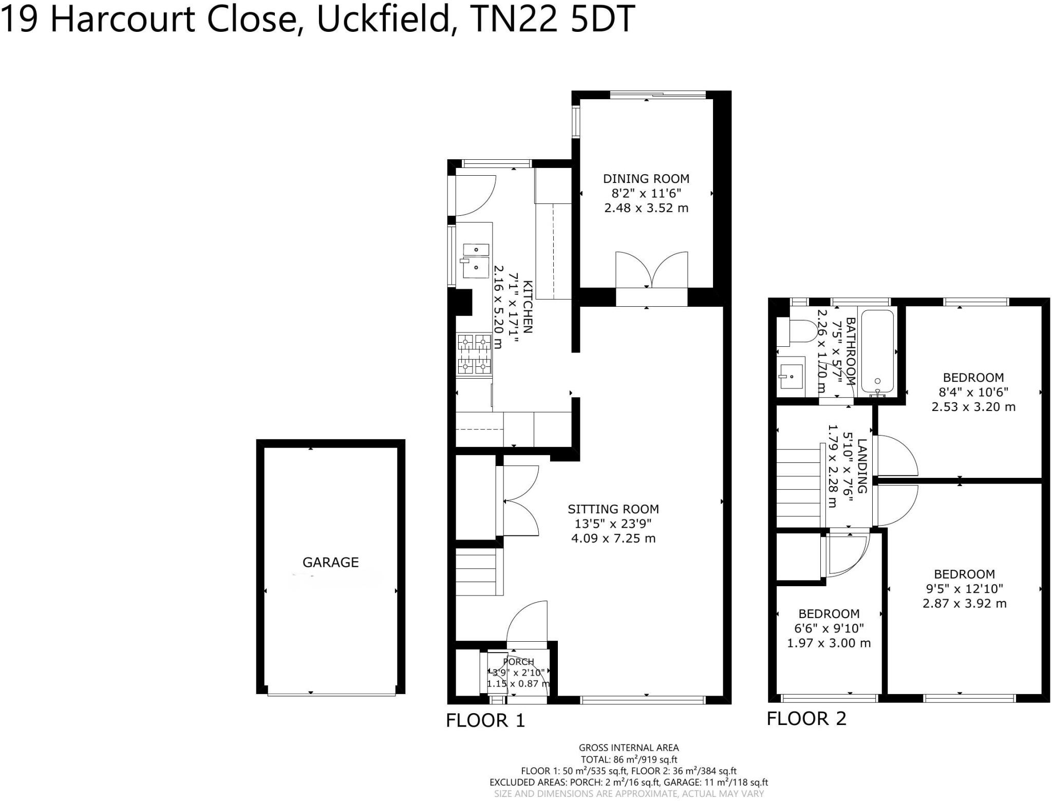 Harcourt Close, Uckfield, East Sussex, TN22 floorplan