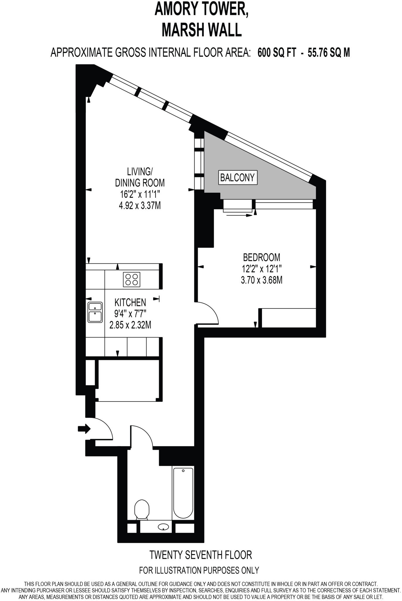 Amory Tower, Marsh Wall, E14  floorplan
