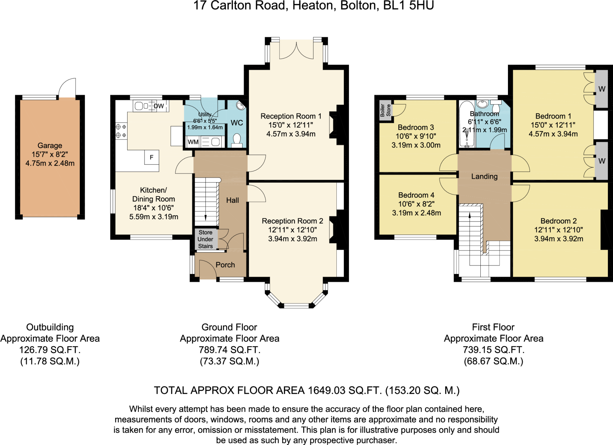17 Carlton Road, Heaton, BL1 5HU floorplan