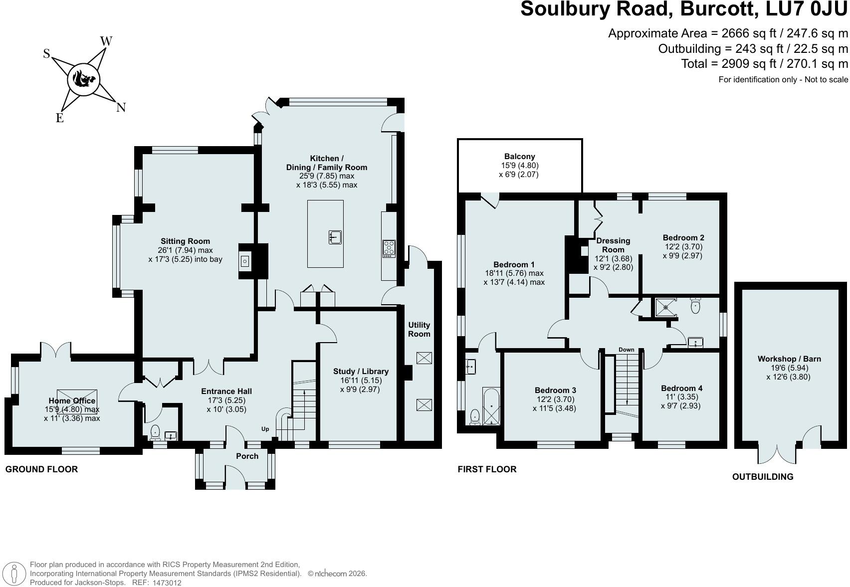 Soulbury Road, Burcott, Leighton Buzzard, Bedfordshire, LU7 floorplan