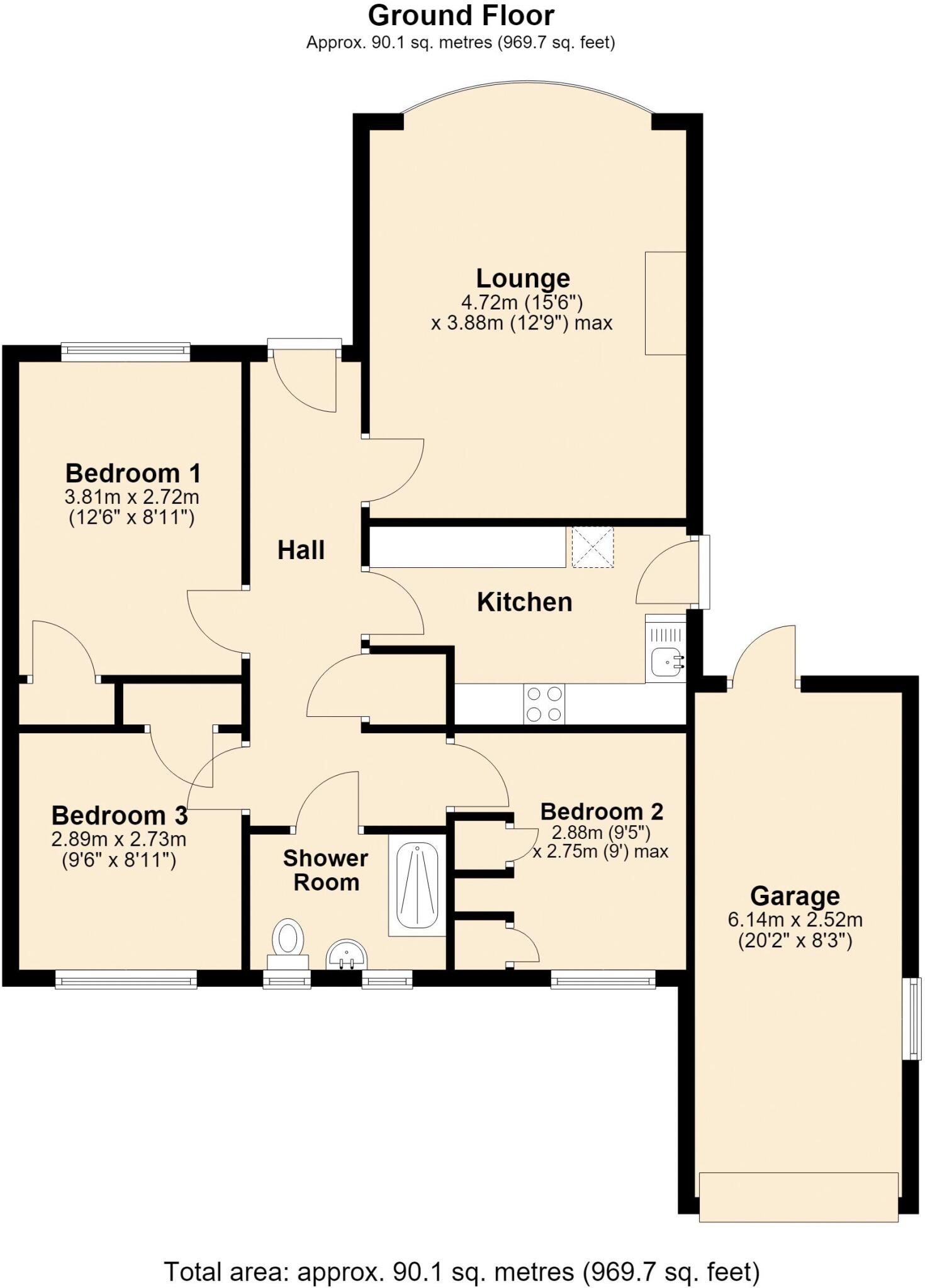 Roxburgh Close, Winlaton floorplan