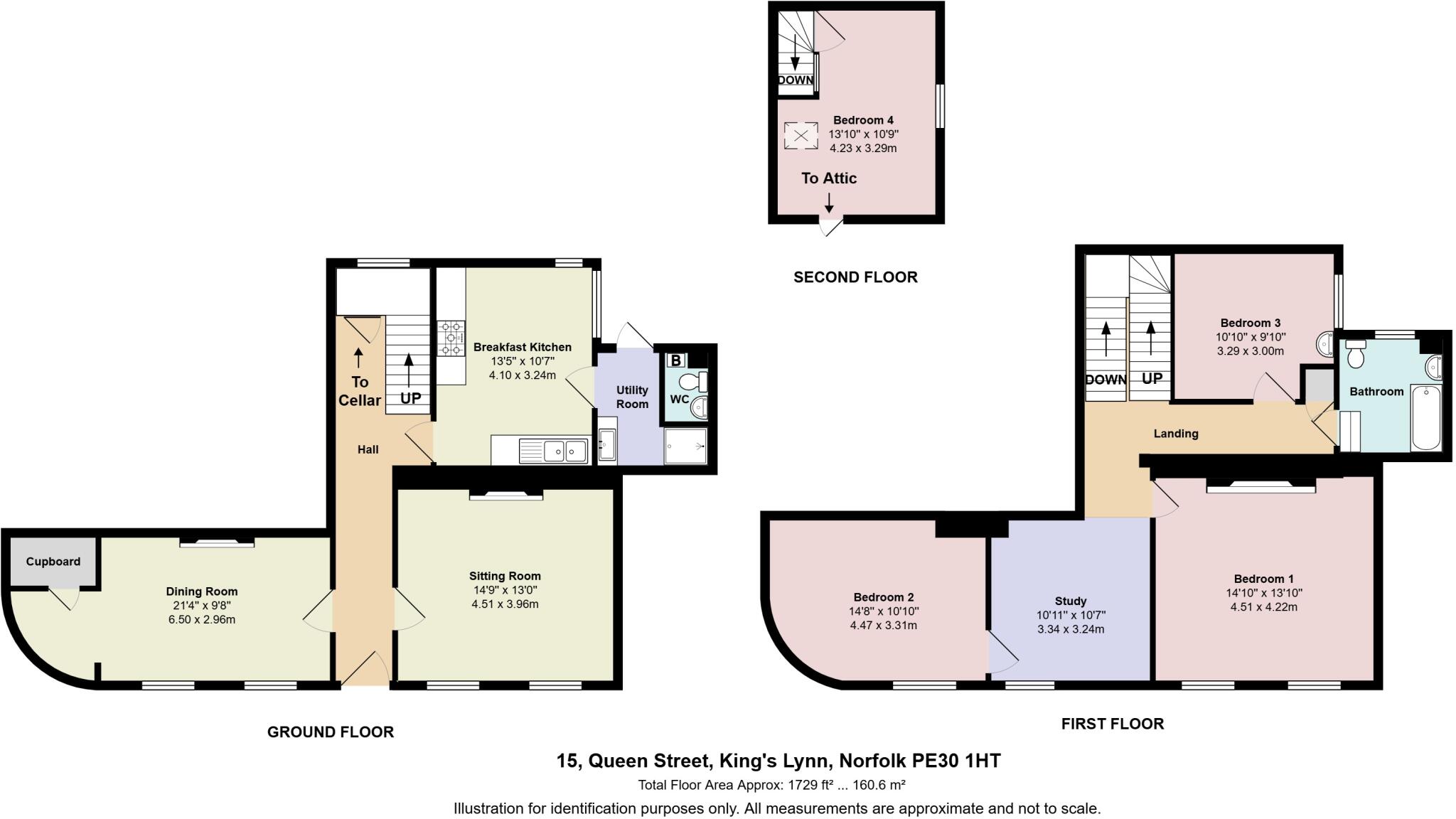 HISTORIC LYNN - Grade II Listed 4 Bed Detached Period Residence on Queen Street floorplan