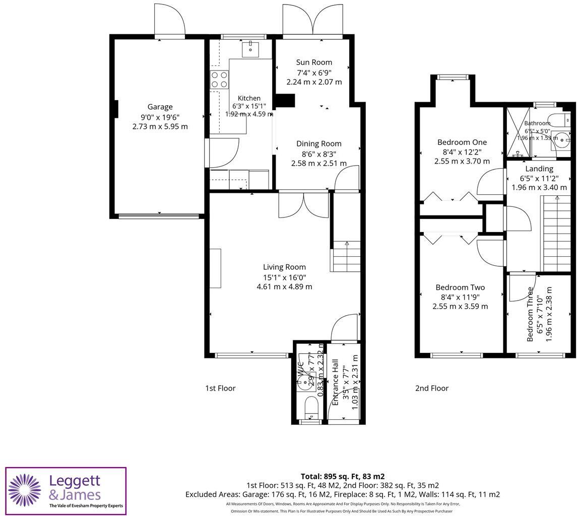 St. Johns Close, Evesham floorplan