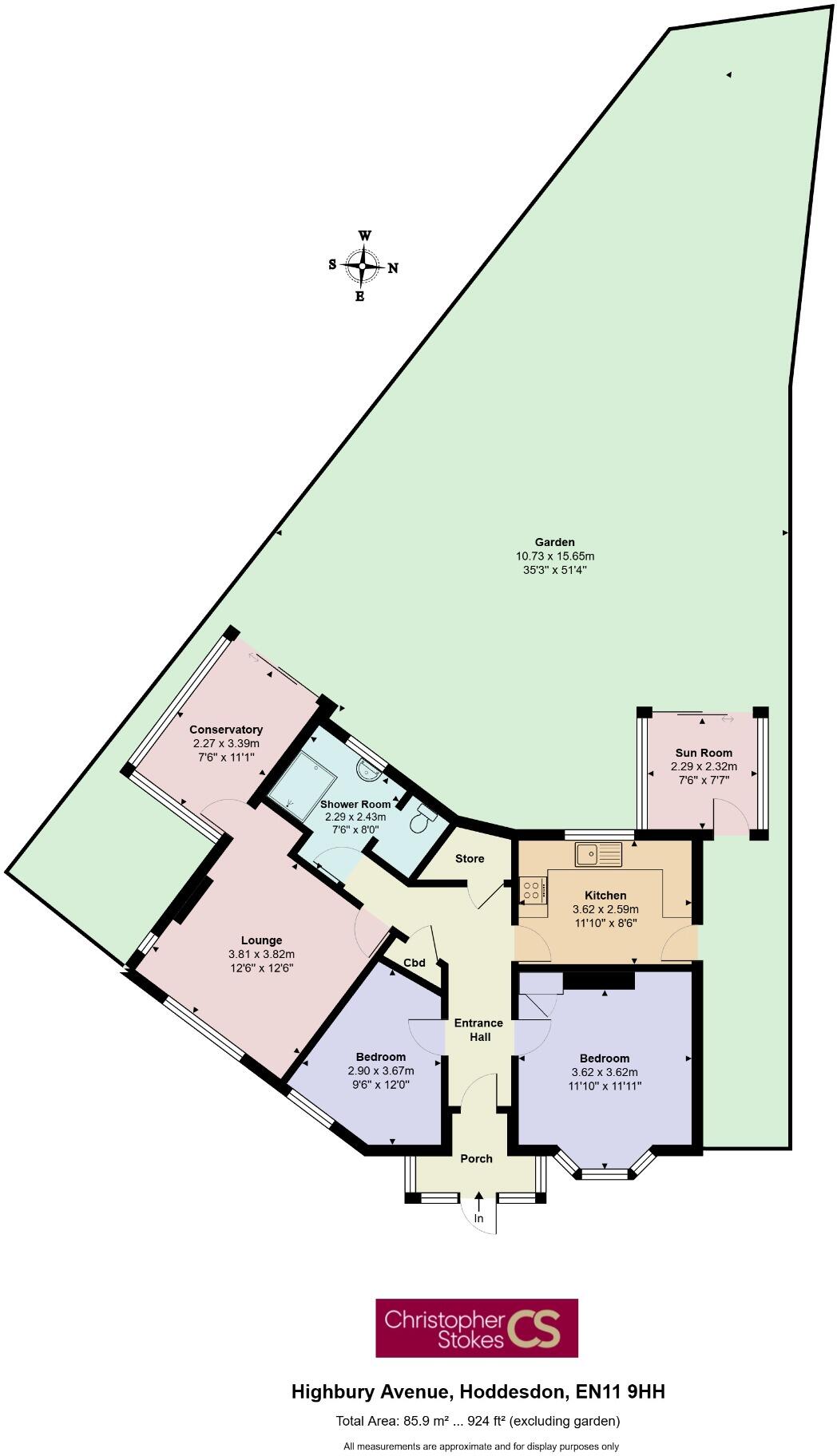 Highbury Avenue, Hoddesdon, Hertfordshire, EN11 9HH floorplan