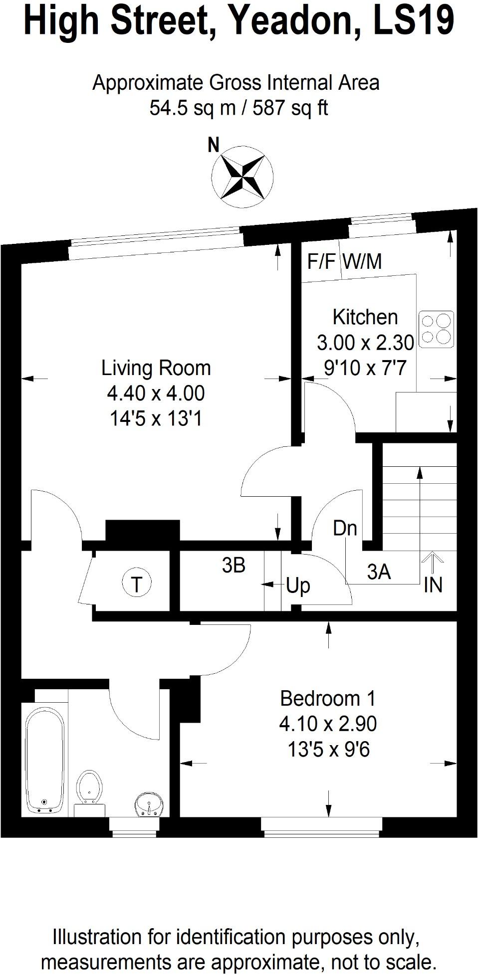 Town Street, LS19 ~ ONE bed in the 'HEART' of Yeadon floorplan