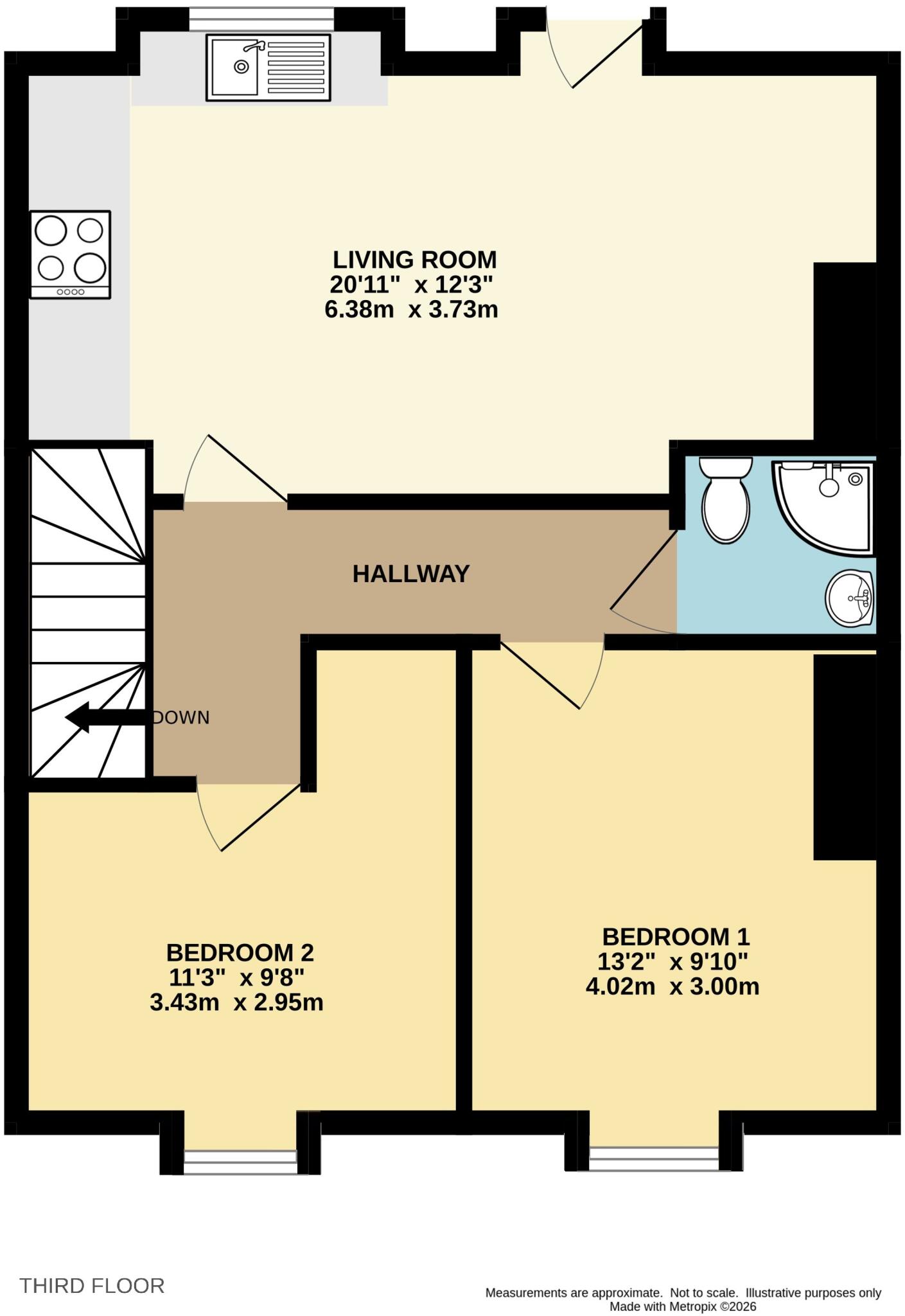 Flat 4, 19 Hudson Street, Whitby, North Yorkshire YO21 3EP floorplan