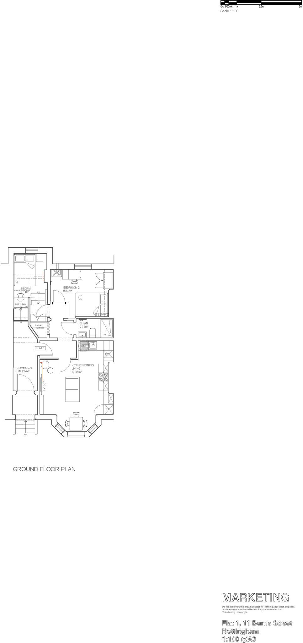 Flat 1, 11, Burns Street NG7 4DS floorplan
