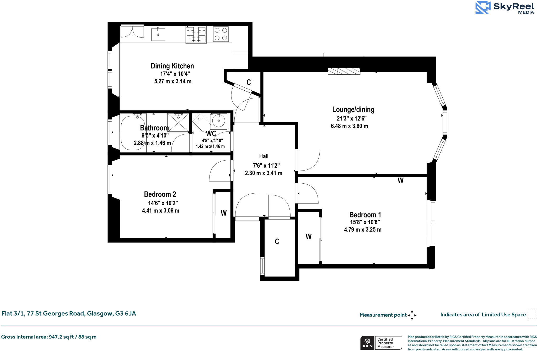 St Georges Road, St George's Cross, Glasgow floorplan