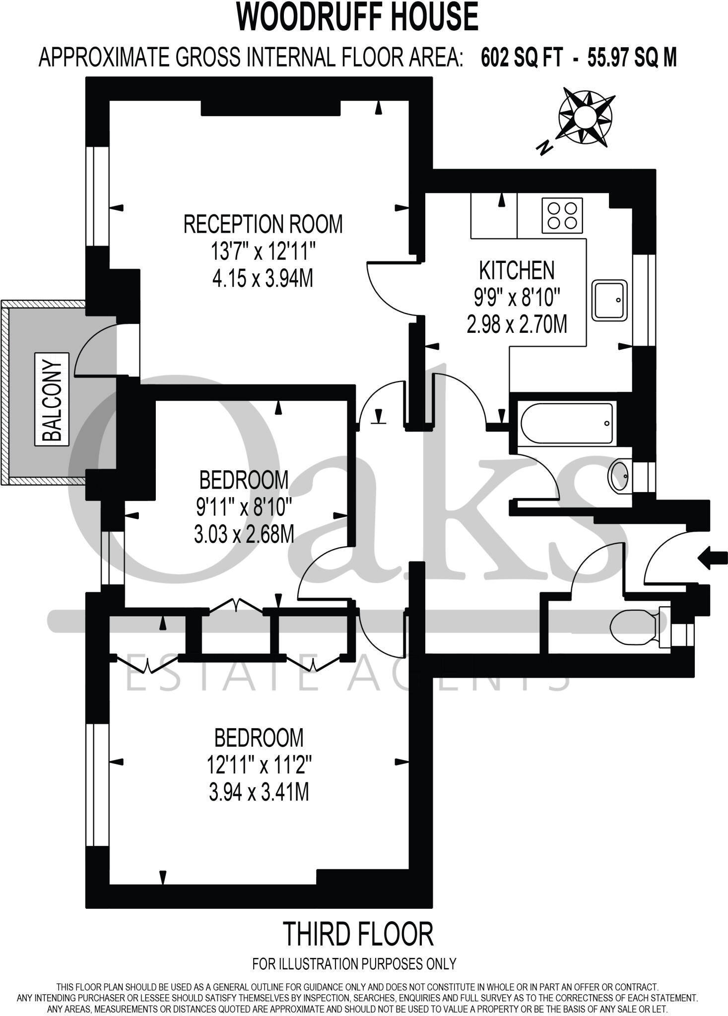 Woodruff House, Tulse Hill floorplan