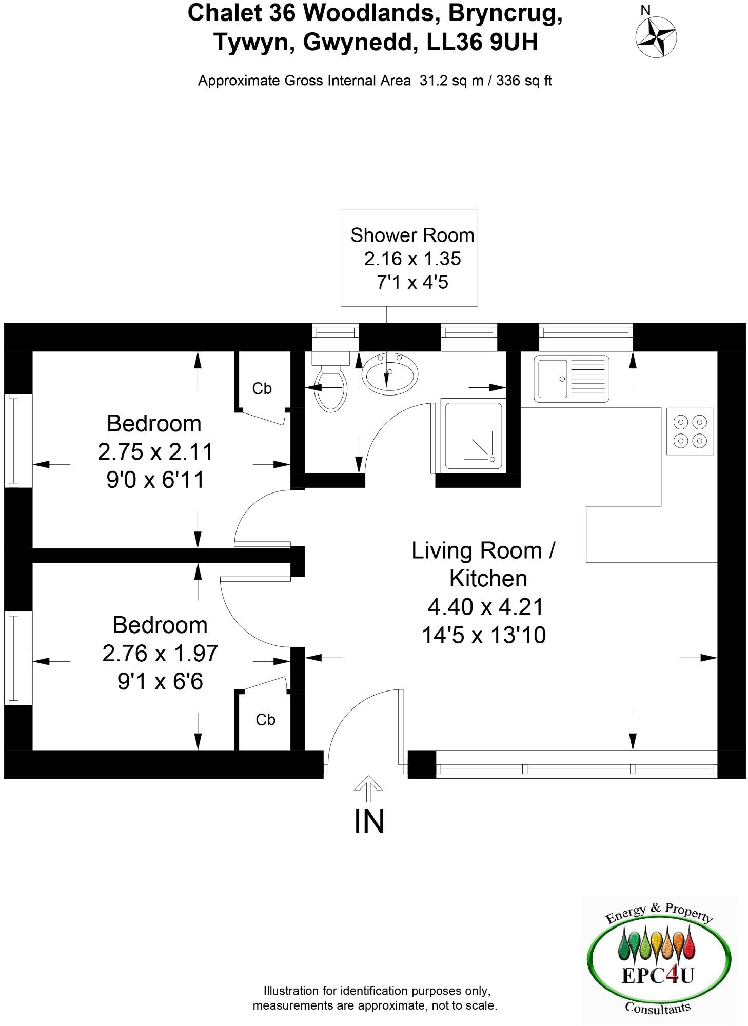 Chalet 36 Woodlands Holiday Park, Bryncrug, Gwynedd, LL36 9UH floorplan