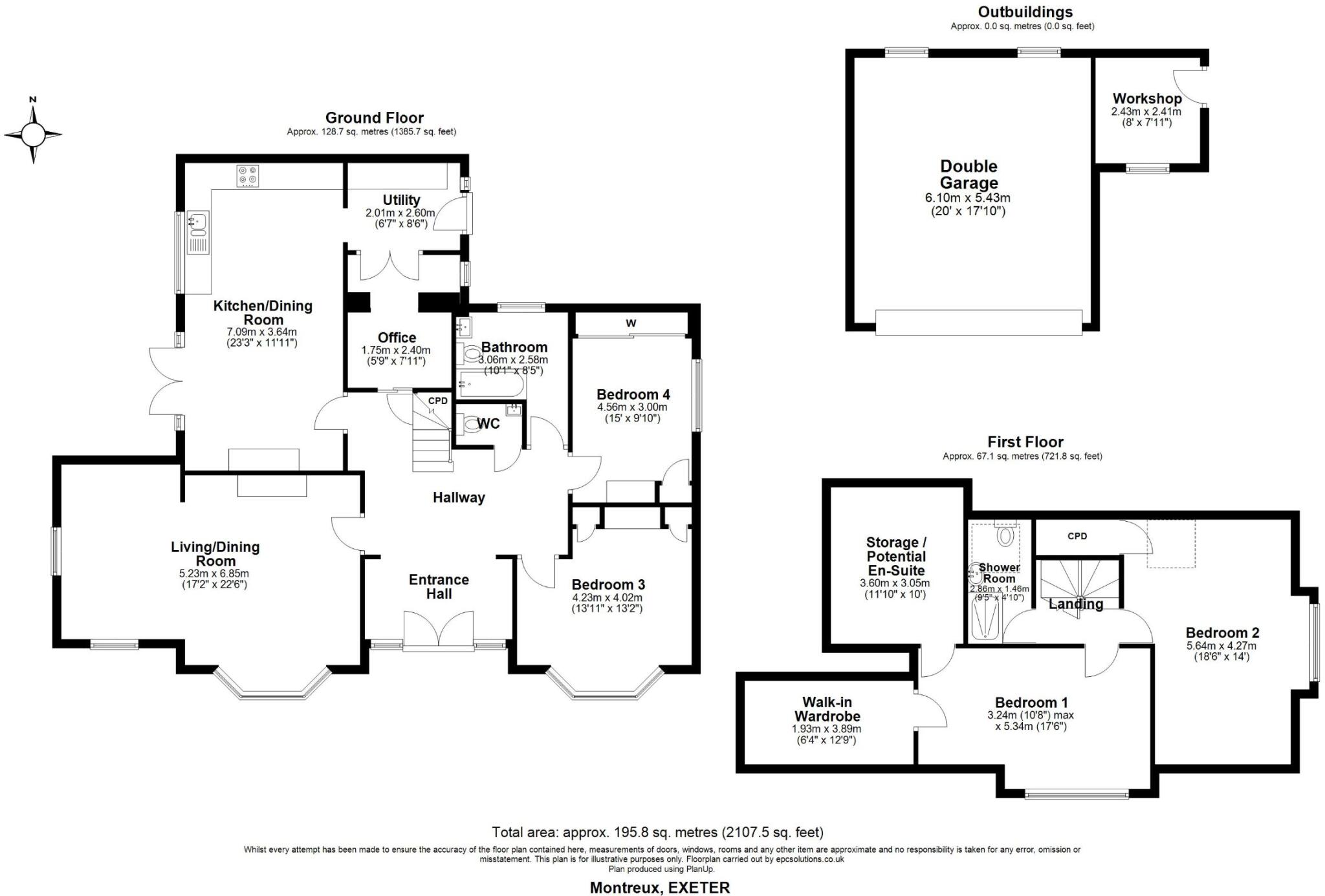 Montreux, Main Road, Pinhoe, Exeter EX4 9HD floorplan